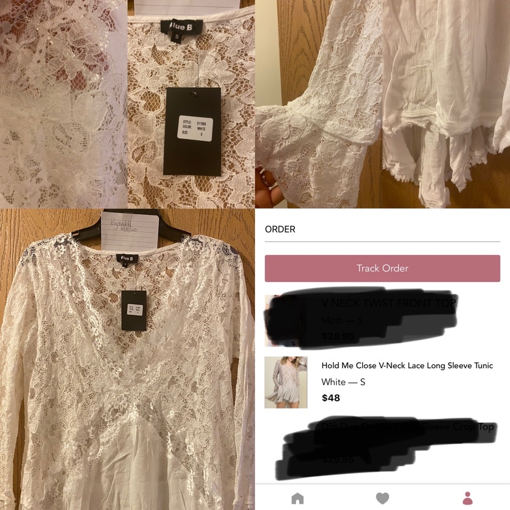 V-Neck Lace Tunic